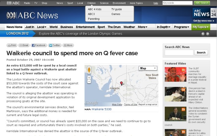 Teys Australia Q Fever out break